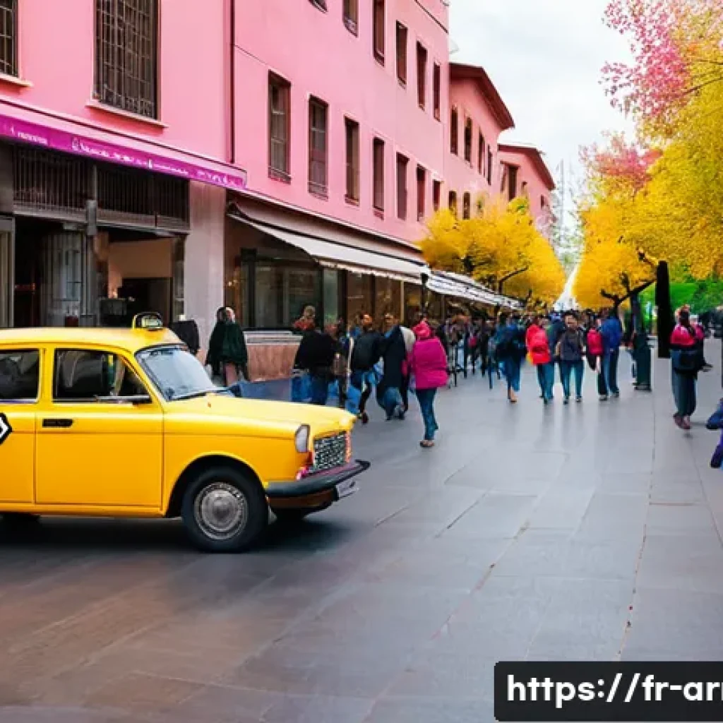 아르메니아 비자 발급 방법 - Yerevan Urban Charm and Pink Architecture**
A vibrant, eye-level street scene in the heart of Yereva...
